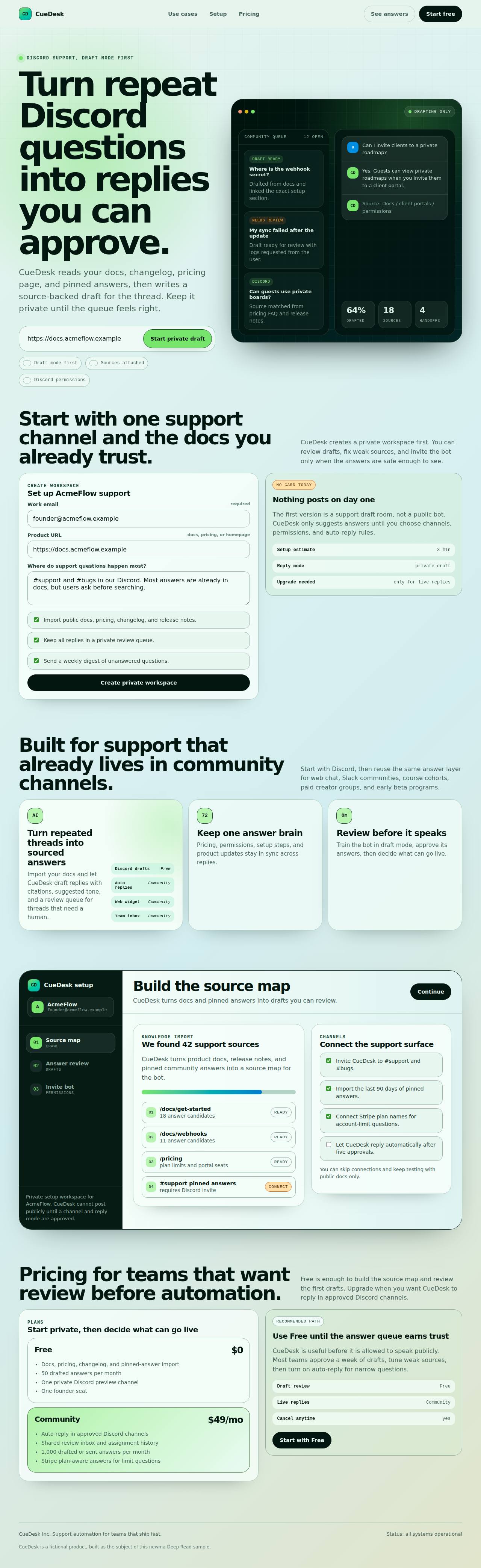 The full page, walked